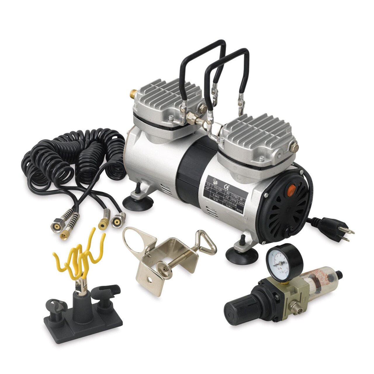 SilentAire Scorpion II Heavy-Duty Airbrush Compressor - Double Piston